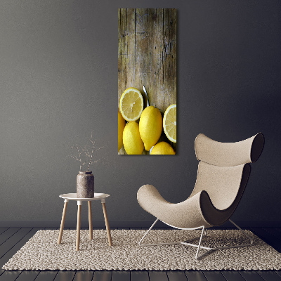 Cuadro decorativo en acrílico brillante vertical Limones