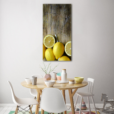 Cuadro decorativo en acrílico brillante vertical Limones