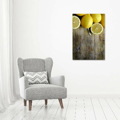 Cuadro decorativo en acrílico brillante vertical Limones