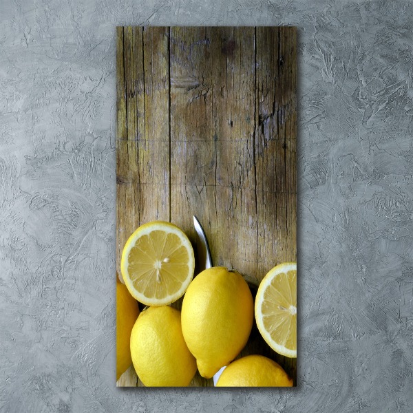 Cuadro decorativo en acrílico brillante vertical Limones