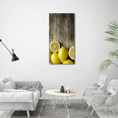 Cuadro decorativo en acrílico brillante vertical Limones