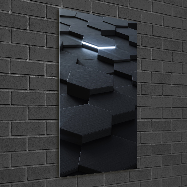 Cuadro de metacrilato moderno efecto cristal vertical Abstracción