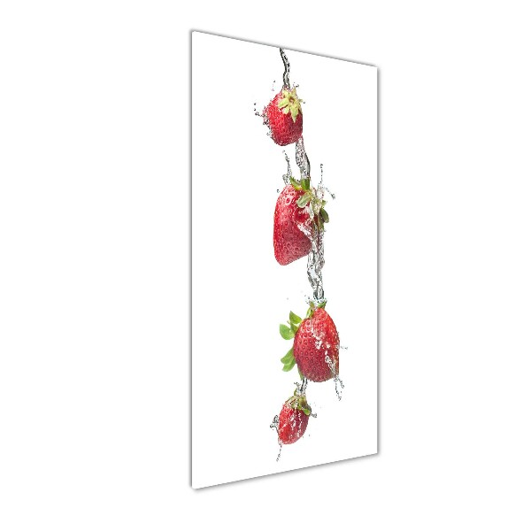 Cuadro decorativo en acrílico brillante vertical fresas