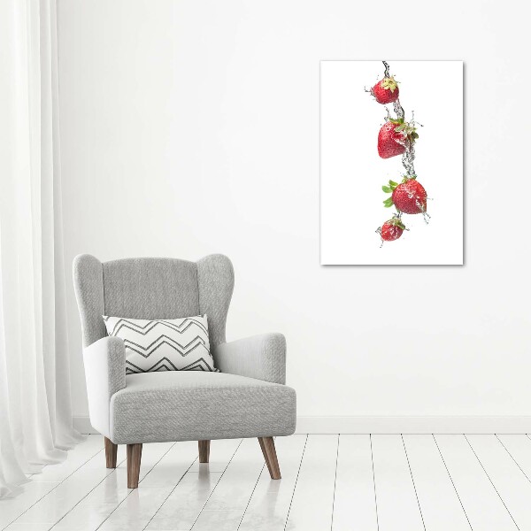 Cuadro decorativo en acrílico brillante vertical fresas