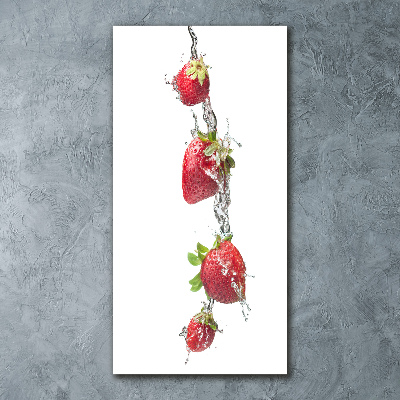 Cuadro decorativo en acrílico brillante vertical fresas