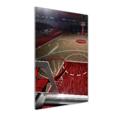 Cuadro de metacrilato moderno efecto cristal vertical Cancha de baloncesto