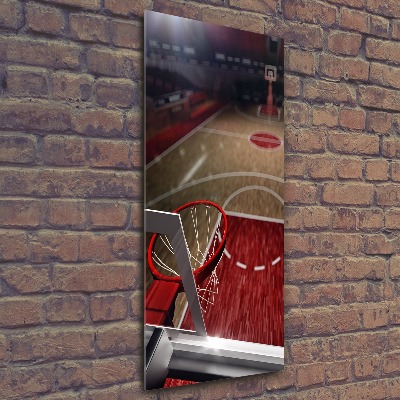 Cuadro de metacrilato moderno efecto cristal vertical Cancha de baloncesto