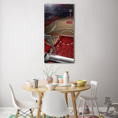 Cuadro de metacrilato moderno efecto cristal vertical Cancha de baloncesto