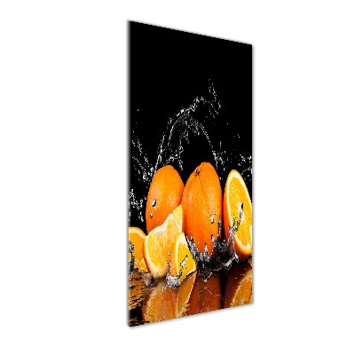 Cuadro de metacrilato moderno efecto cristal vertical Naranjas