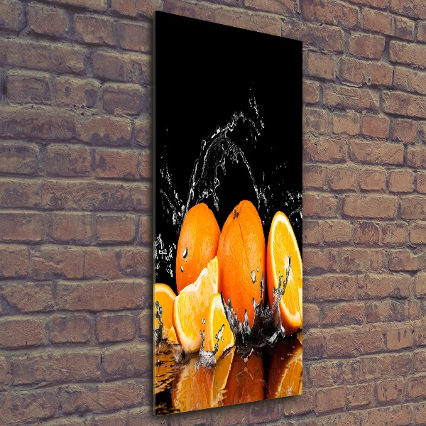 Cuadro de metacrilato moderno efecto cristal vertical Naranjas