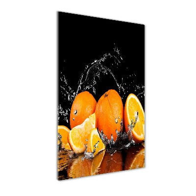 Cuadro de metacrilato moderno efecto cristal vertical Naranjas