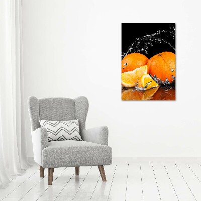 Cuadro de metacrilato moderno efecto cristal vertical Naranjas