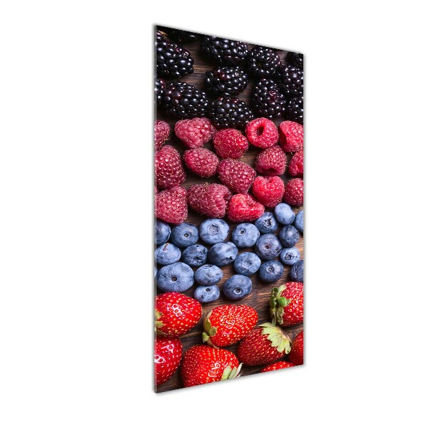 Cuadro decorativo en acrílico brillante vertical Frutos del bosque