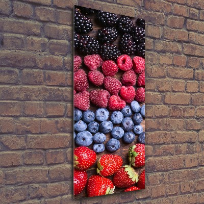 Cuadro decorativo en acrílico brillante vertical Frutos del bosque