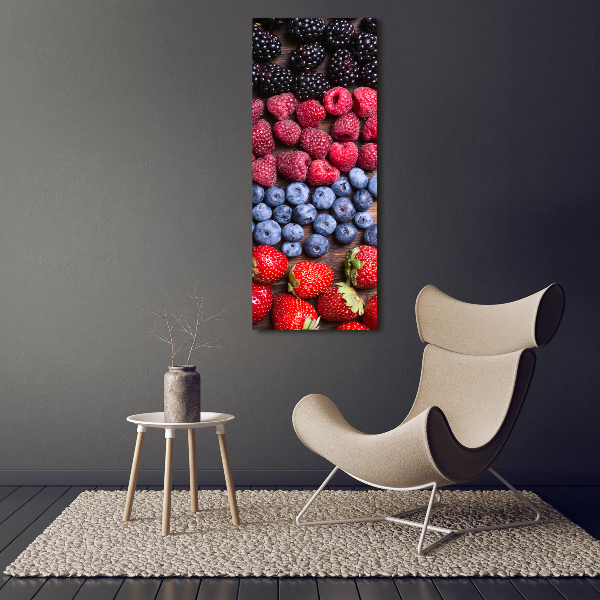 Cuadro decorativo en acrílico brillante vertical Frutos del bosque