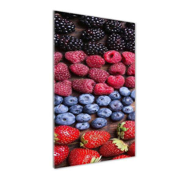 Cuadro decorativo en acrílico brillante vertical Frutos del bosque
