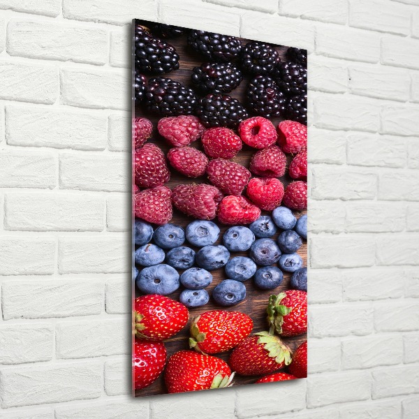 Cuadro decorativo en acrílico brillante vertical Frutos del bosque