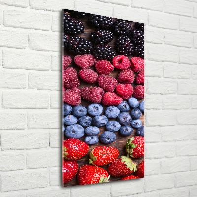 Cuadro decorativo en acrílico brillante vertical Frutos del bosque
