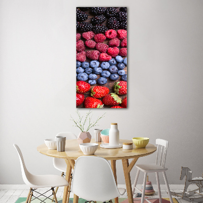Cuadro decorativo en acrílico brillante vertical Frutos del bosque