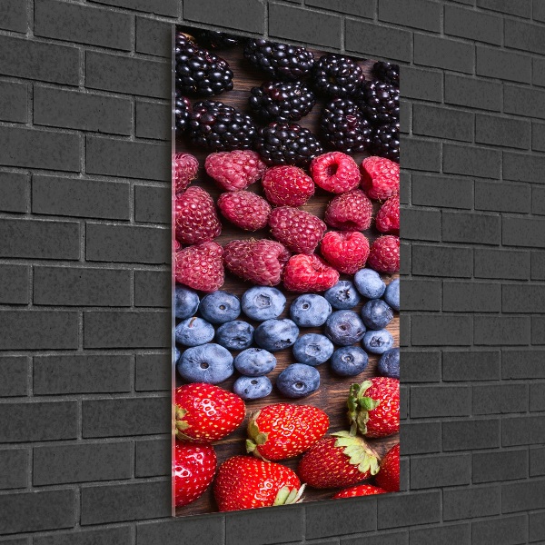 Cuadro decorativo en acrílico brillante vertical Frutos del bosque