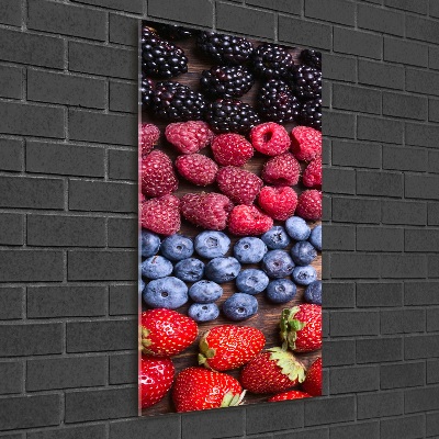 Cuadro decorativo en acrílico brillante vertical Frutos del bosque
