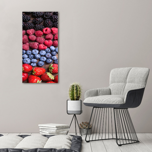 Cuadro decorativo en acrílico brillante vertical Frutos del bosque