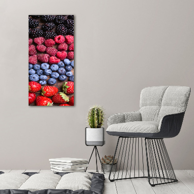 Cuadro decorativo en acrílico brillante vertical Frutos del bosque