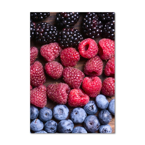 Cuadro decorativo en acrílico brillante vertical Frutos del bosque