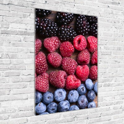 Cuadro decorativo en acrílico brillante vertical Frutos del bosque