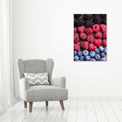 Cuadro decorativo en acrílico brillante vertical Frutos del bosque