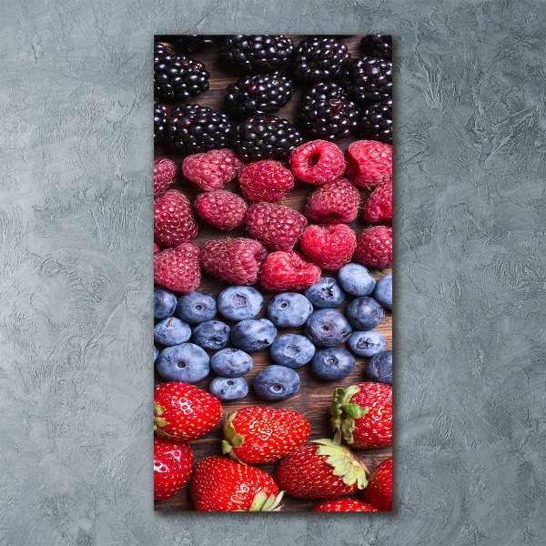Cuadro decorativo en acrílico brillante vertical Frutos del bosque