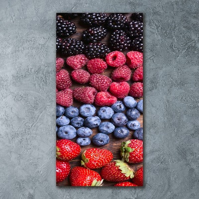 Cuadro decorativo en acrílico brillante vertical Frutos del bosque