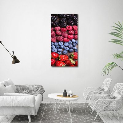Cuadro decorativo en acrílico brillante vertical Frutos del bosque