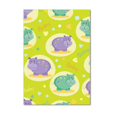 Cuadro de metacrilato vertical Hipopótamos