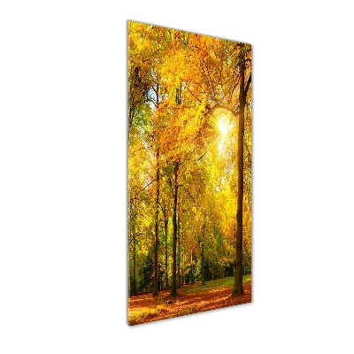 Cuadro decorativo en acrílico brillante vertical Bosque en otoño