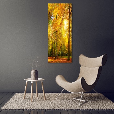 Cuadro decorativo en acrílico brillante vertical Bosque en otoño