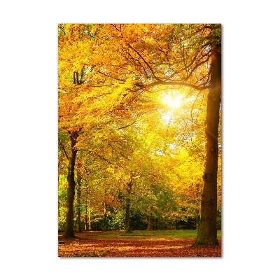 Cuadro decorativo en acrílico brillante vertical Bosque en otoño