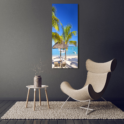 Cuadro de metacrilato moderno efecto cristal vertical Playa tropical