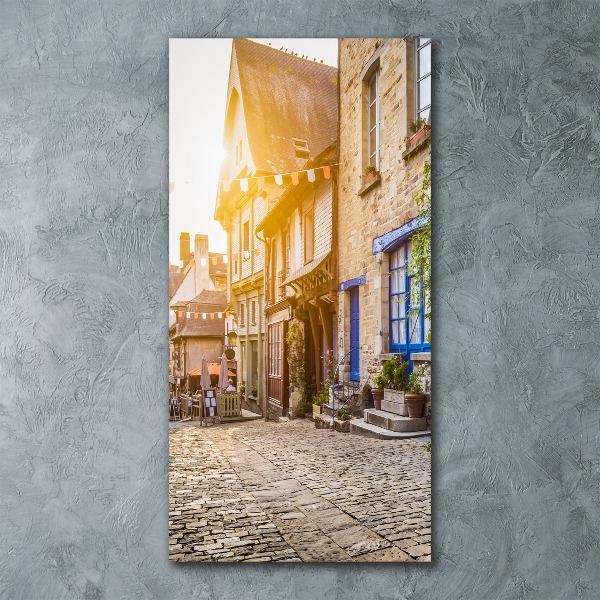 Cuadro de metacrilato moderno efecto cristal vertical Una calle con encanto