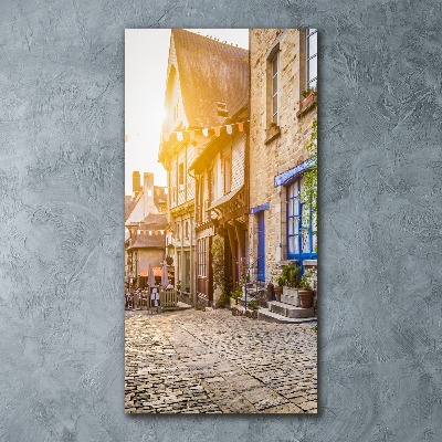 Cuadro de metacrilato moderno efecto cristal vertical Una calle con encanto