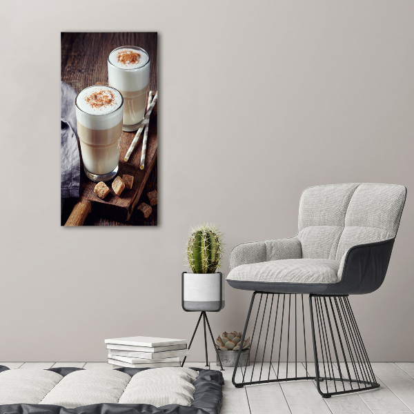 Cuadro de metacrilato vertical Café con leche
