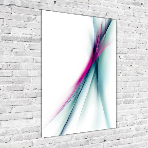 Cuadro decorativo en acrílico brillante vertical Ondas abstractas