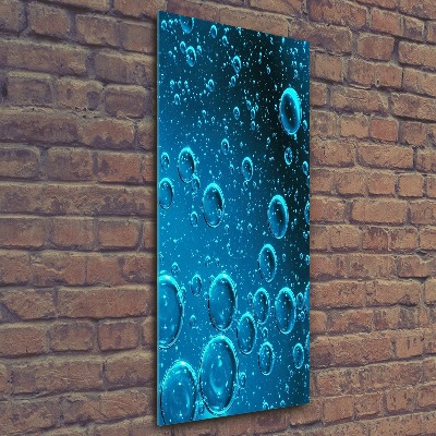 Cuadro decorativo en acrílico brillante vertical Burbujas bajo el agua