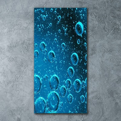 Cuadro decorativo en acrílico brillante vertical Burbujas bajo el agua