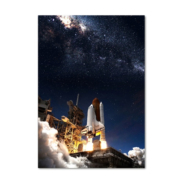 Cuadro decorativo en acrílico brillante vertical Cohete despegando