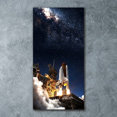 Cuadro decorativo en acrílico brillante vertical Cohete despegando