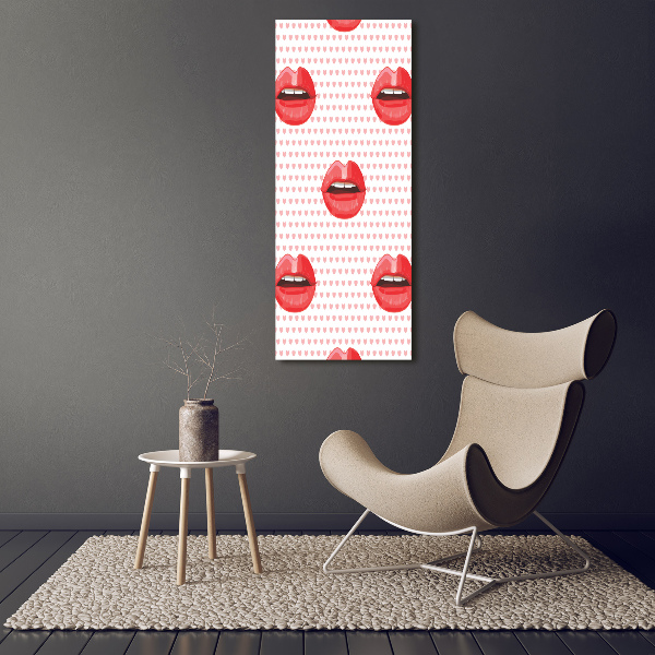Impresión en metacrilato de alta calidad vertical labios rojos
