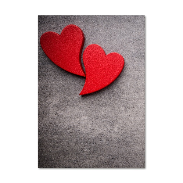 Cuadro de metacrilato vertical Corazones rojos
