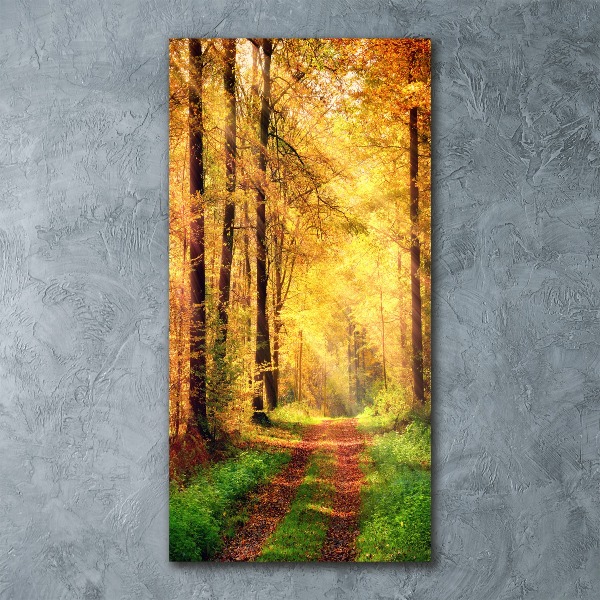 Cuadro de metacrilato vertical Bosque en otoño