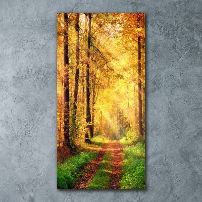 Cuadro de metacrilato vertical Bosque en otoño